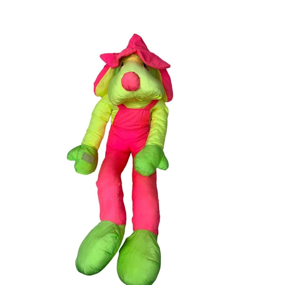 Chrisha Playful Plush 30”‎ Hound Dog Nylon Neon Droopy Hat Knee Hugger XL
